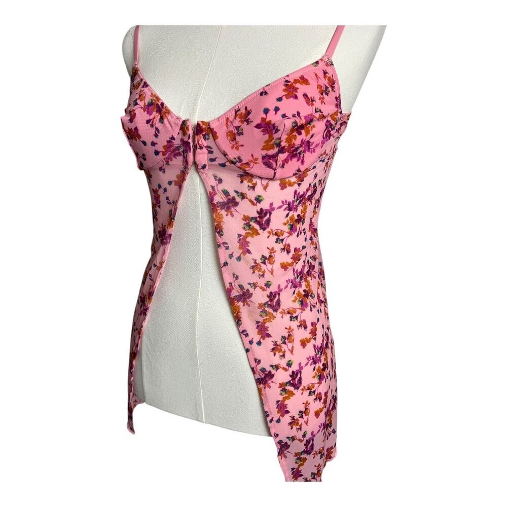 Out From Under Urban Outfitters Floral Pink Sheer Nightgown Babydoll Lingerie M - Picture 7 of 10